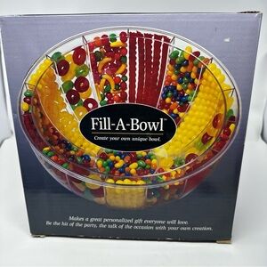 Vintage LORI GREINER Acrylic 12" FILL-A-BOWL Fun Customizable Decor Snacks NIB